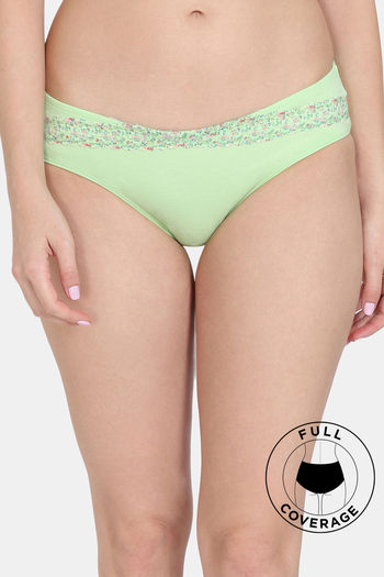 Buy Zivame Cupid Chic Low Rise Full Coverage Hipster Panty - Patina Green